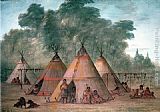George Catlin Canvas Paintings - Sioux Village